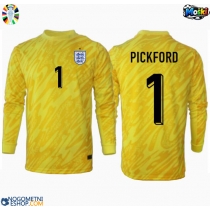 Moški Nogometni dresi Anglija Jordan Pickford #1 Vratar Gostujoči EP 2024 Dolgi Rokav